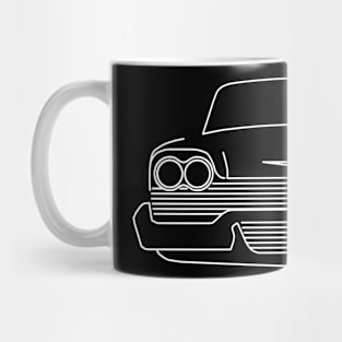 Plymouth Fury outline graphic (white) Mug